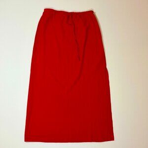 Gap Red Midi Drawstring Linen-Blend Skirt